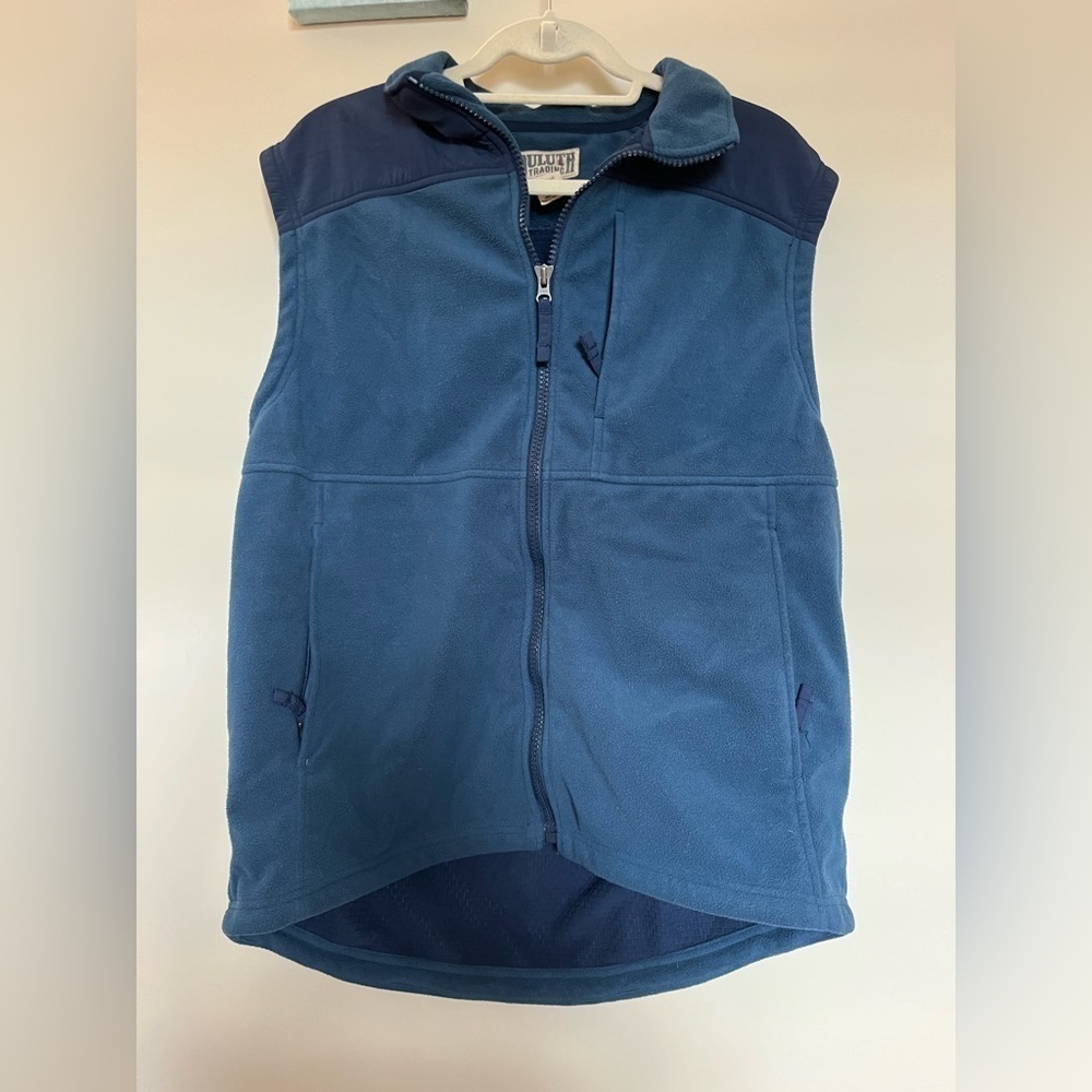 Duluth Trading Co Men’s Large Tall Blue Fleece Shoreman’s Gridlock Vest